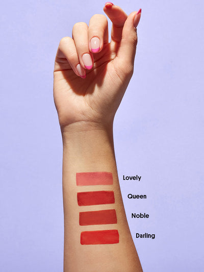Darling -- 4 shades of cheeky rose liquid blush swatched on wrist