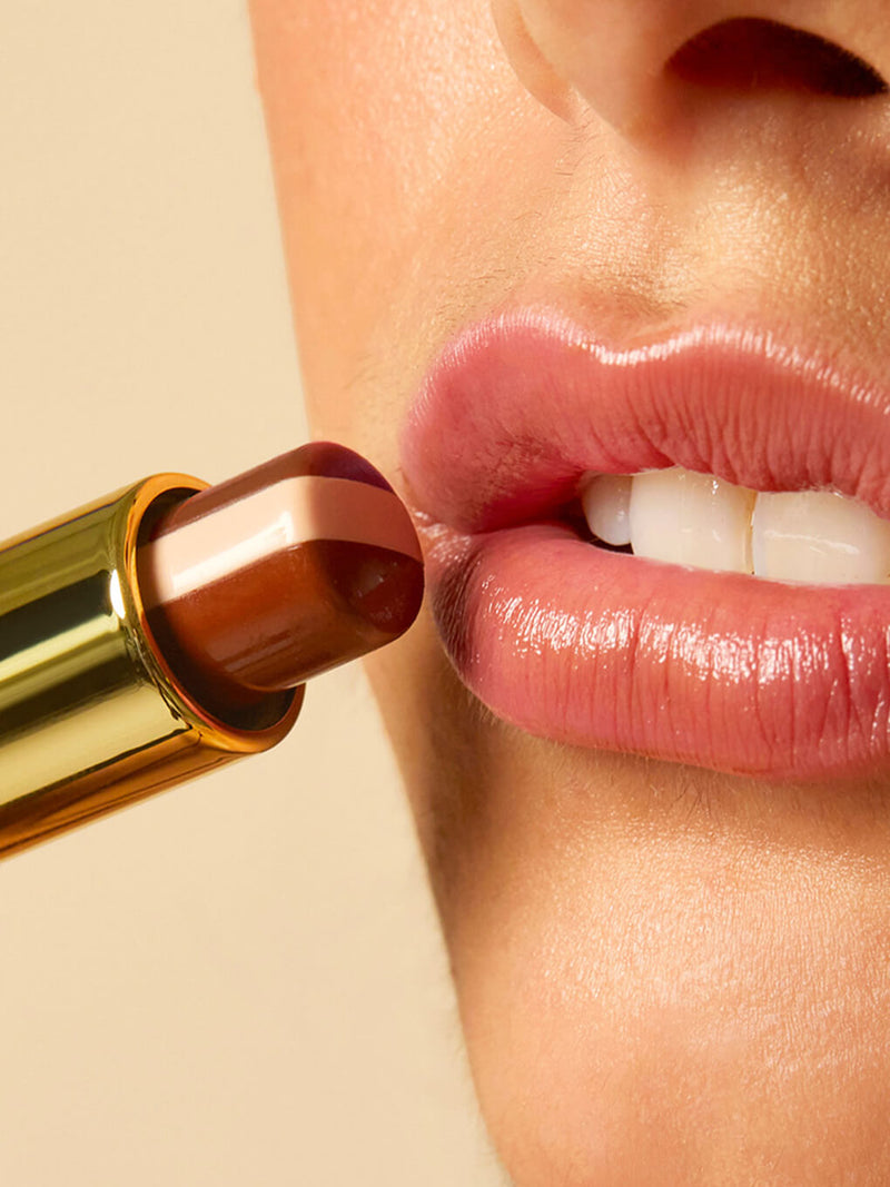 affogato tri colored nude lip balm on white background