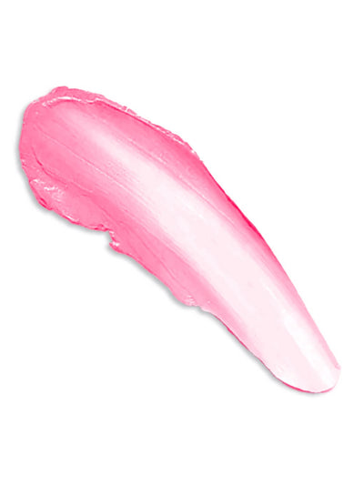 strawberry rose tinted lip balm swatch on white background