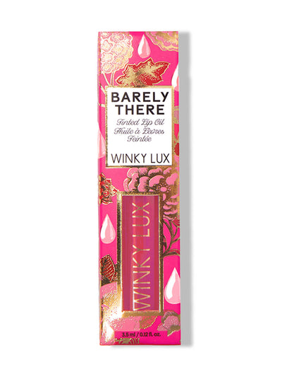 luscious -- barely there tinted lip oil in box on white background