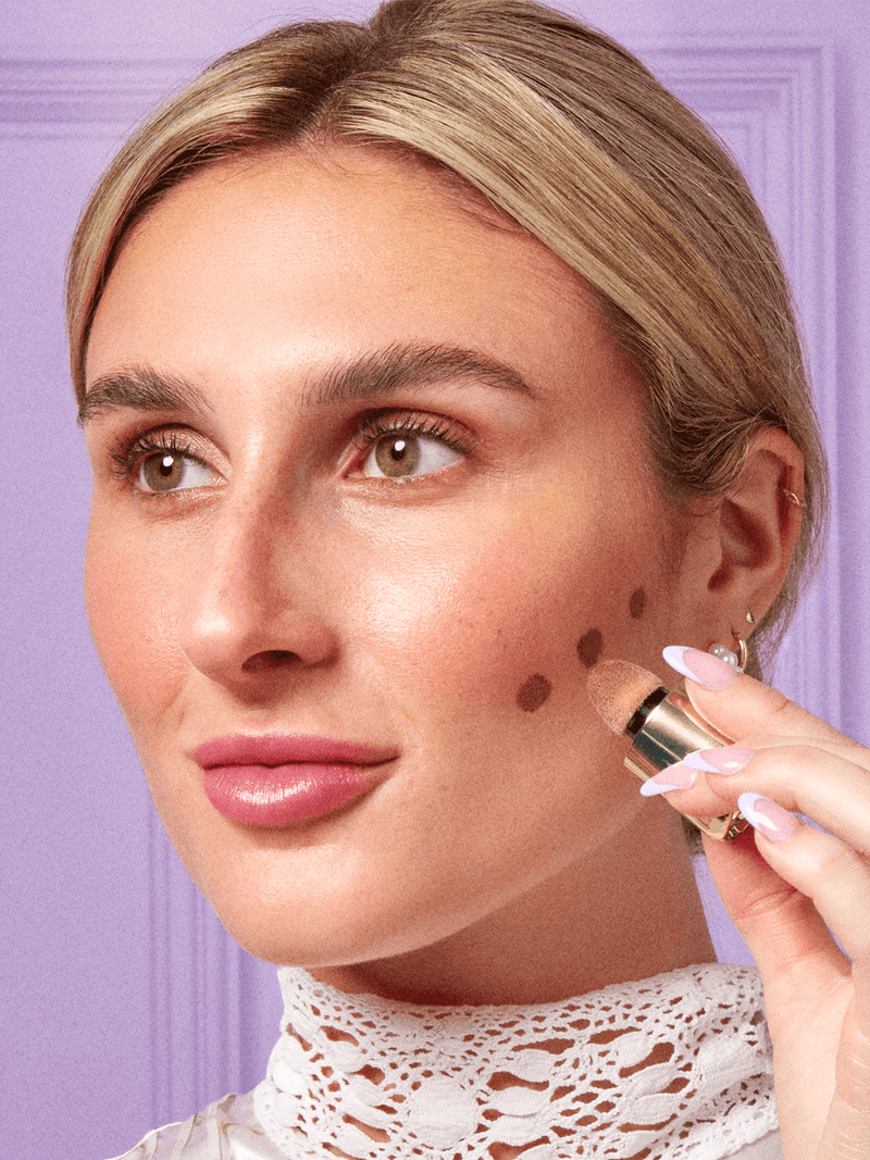 amalfi -- cheeky rose liquid contour sculpt with cap off on white background