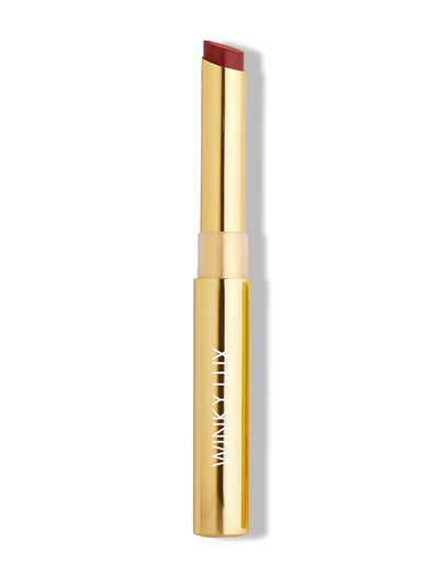 first crush -- skinny plump demi matte plumping lipstick on white background