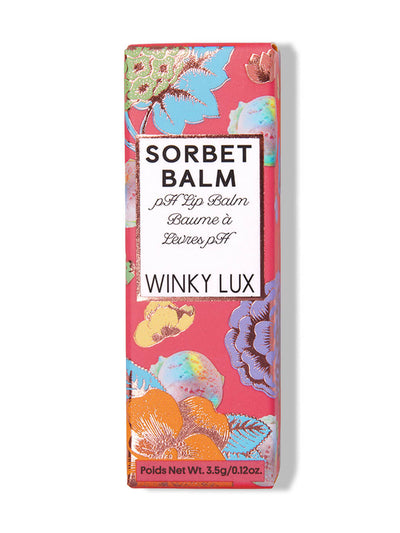 sorbet tinted lip balm in box on white background
