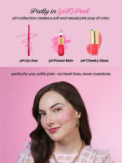 blue -- flower ph collection infographic with model