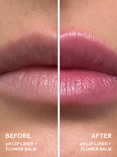 pink -- flower ph lip balm before and afters