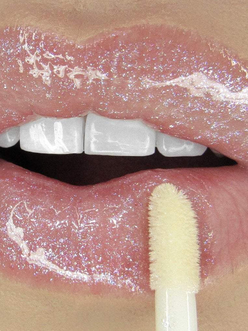 Birthday Cake -- glossy boss lip gloss with cap off on white background